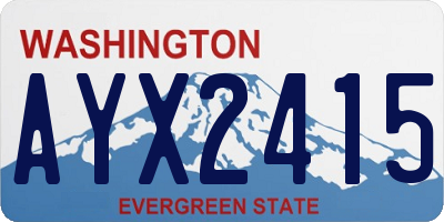 WA license plate AYX2415