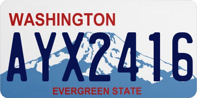 WA license plate AYX2416