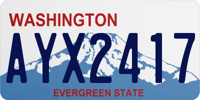 WA license plate AYX2417