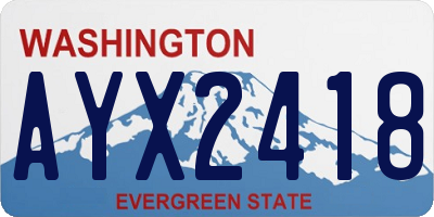 WA license plate AYX2418