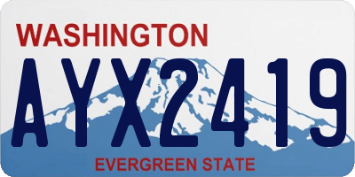 WA license plate AYX2419