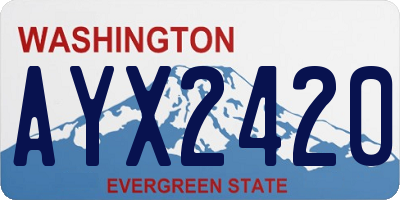 WA license plate AYX2420