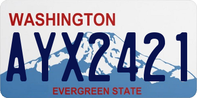 WA license plate AYX2421