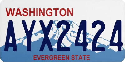 WA license plate AYX2424