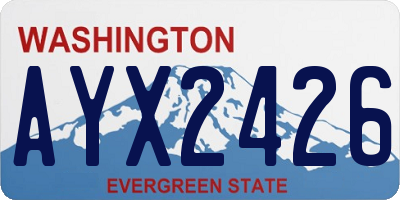 WA license plate AYX2426