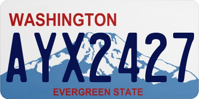 WA license plate AYX2427