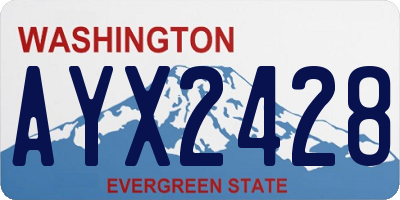 WA license plate AYX2428