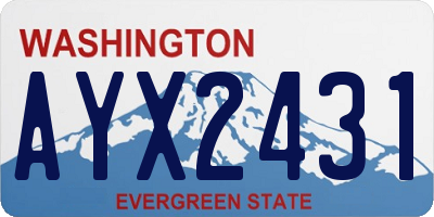 WA license plate AYX2431