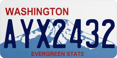 WA license plate AYX2432