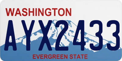 WA license plate AYX2433