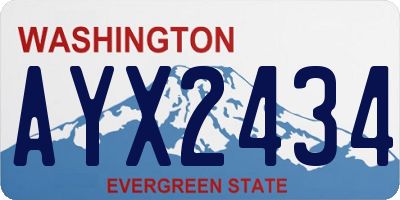 WA license plate AYX2434