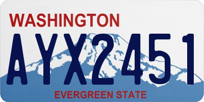 WA license plate AYX2451