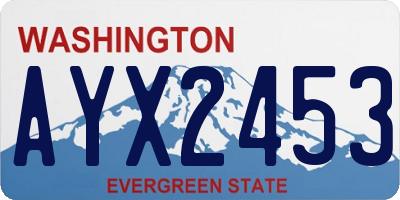 WA license plate AYX2453