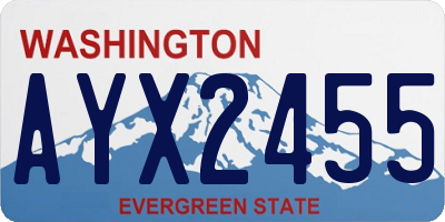 WA license plate AYX2455