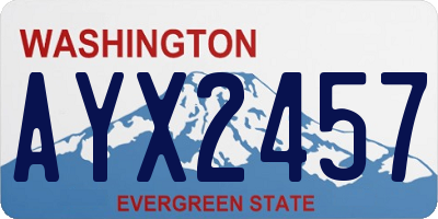 WA license plate AYX2457