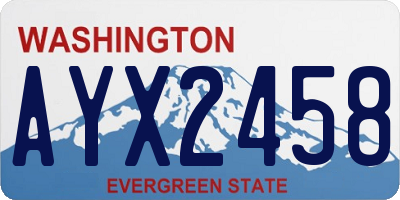 WA license plate AYX2458