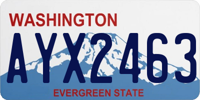 WA license plate AYX2463