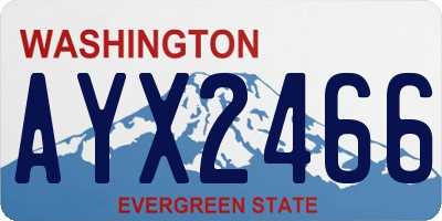 WA license plate AYX2466