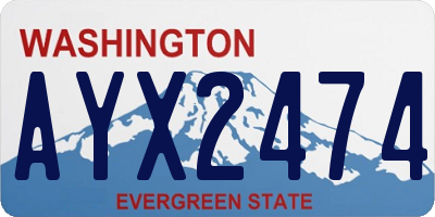 WA license plate AYX2474