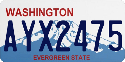 WA license plate AYX2475