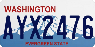 WA license plate AYX2476