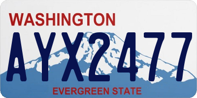 WA license plate AYX2477