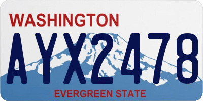 WA license plate AYX2478