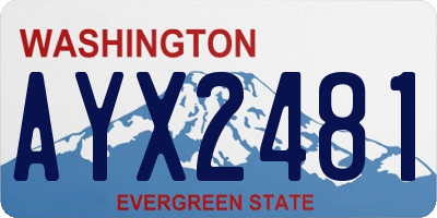 WA license plate AYX2481