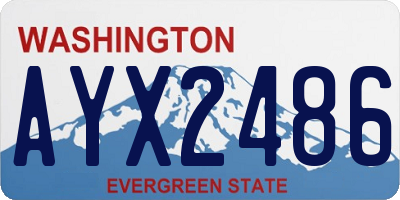 WA license plate AYX2486