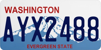 WA license plate AYX2488