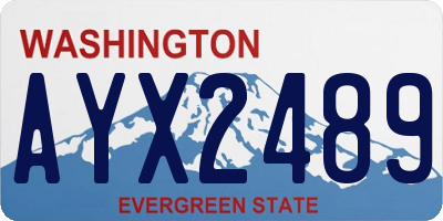 WA license plate AYX2489