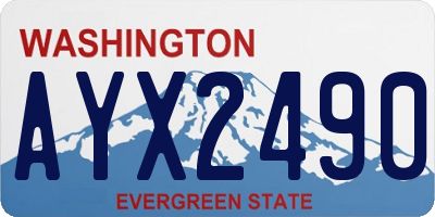 WA license plate AYX2490