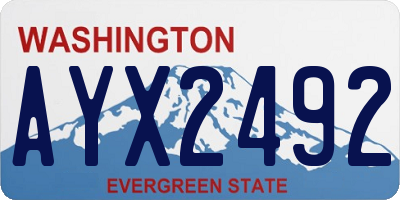 WA license plate AYX2492