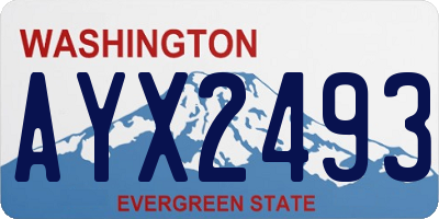 WA license plate AYX2493