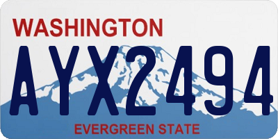 WA license plate AYX2494