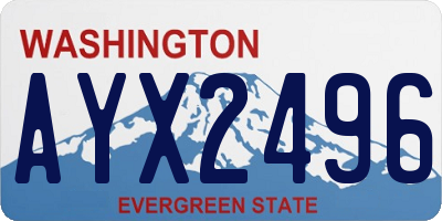 WA license plate AYX2496