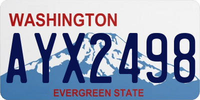 WA license plate AYX2498