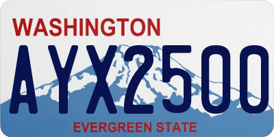 WA license plate AYX2500