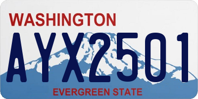 WA license plate AYX2501