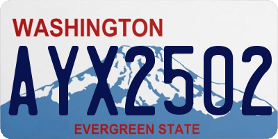 WA license plate AYX2502