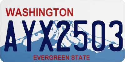 WA license plate AYX2503