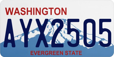 WA license plate AYX2505