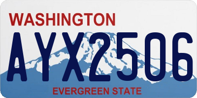 WA license plate AYX2506