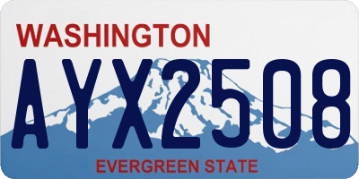 WA license plate AYX2508