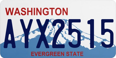 WA license plate AYX2515