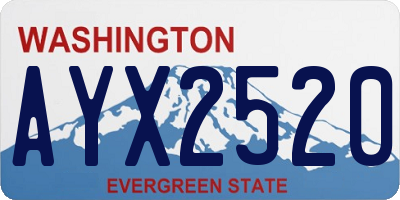 WA license plate AYX2520