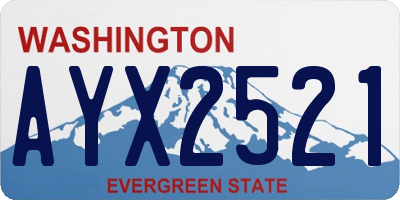 WA license plate AYX2521