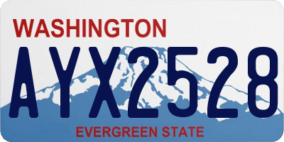 WA license plate AYX2528