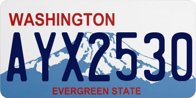 WA license plate AYX2530