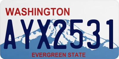 WA license plate AYX2531